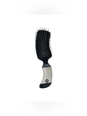 Unbranded Women’s Black and White Curvy Shaped Cushioned Hair Brush